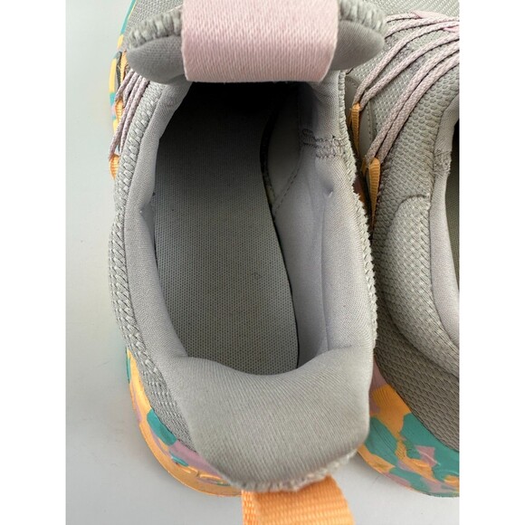 Adidas Lite Racer Adapt 5.0 Sneaker Grey Flash Aqua Camo Slip On Women 8 Youth 7 - Picture 8 of 13